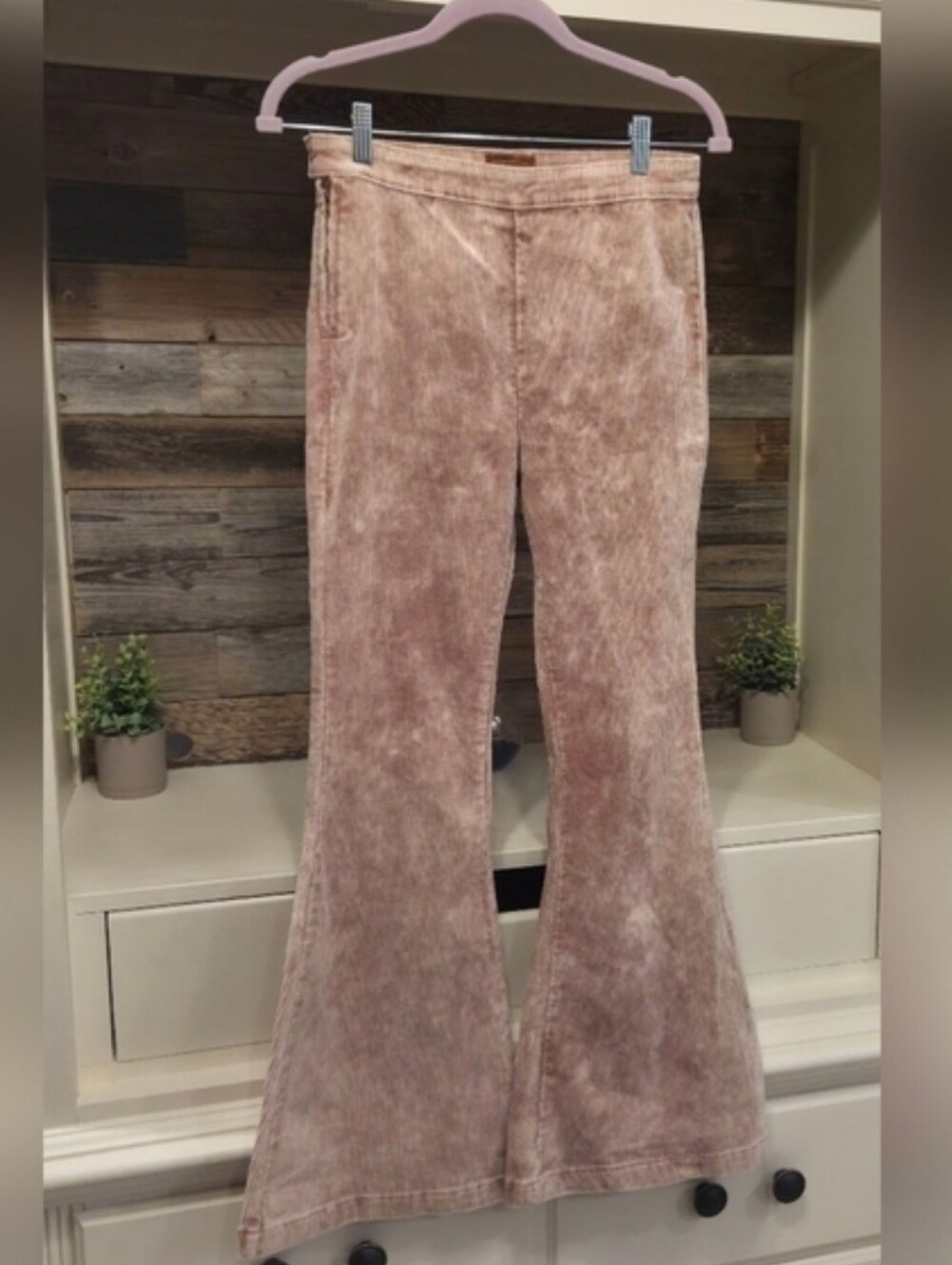 POL Vintage Fit & Flare Corduroy Pants- In A Soft Pink